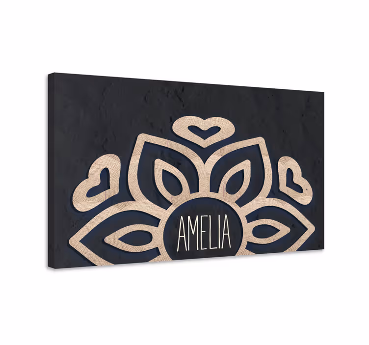 Canvas schilderij boeddha bloemenmotief met harten - TenStickers