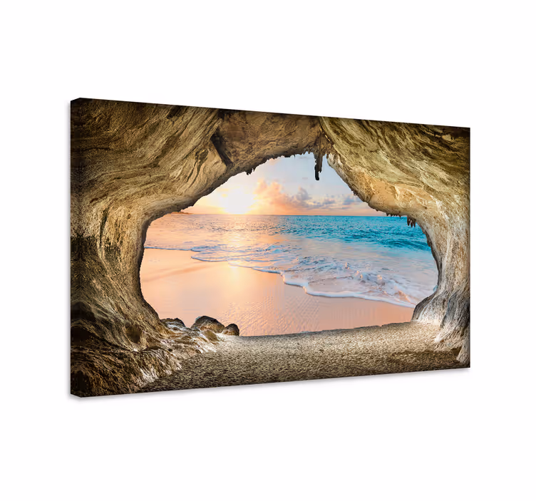 Canvas landschap grottenstrand uitzicht - TenStickers