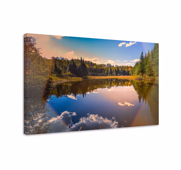 Canvas landschap vredige waterreflectie - TenStickers