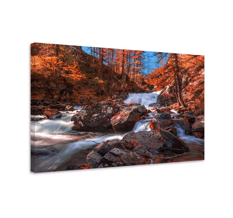 Canvas landschap bergstroom scène - TenStickers