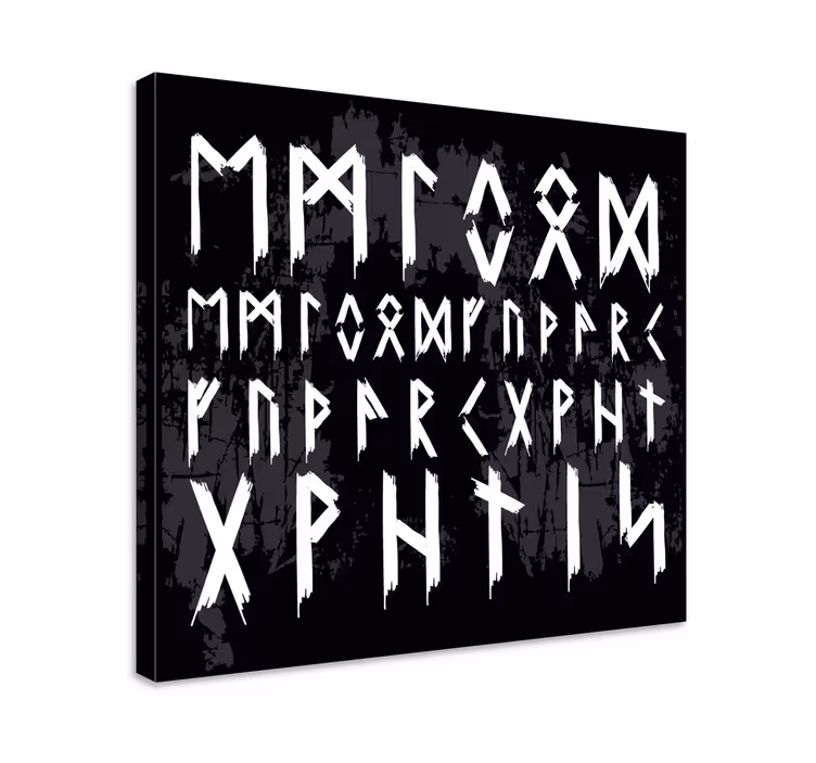 Viking alfabet vintage canvas schilderen - TenStickers