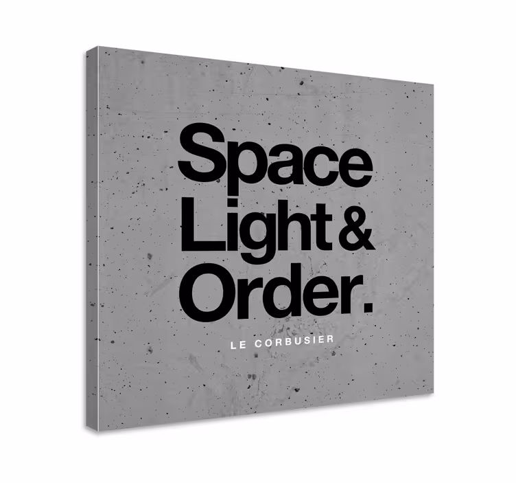Canvas schilderij tekst space, light & order - TenStickers