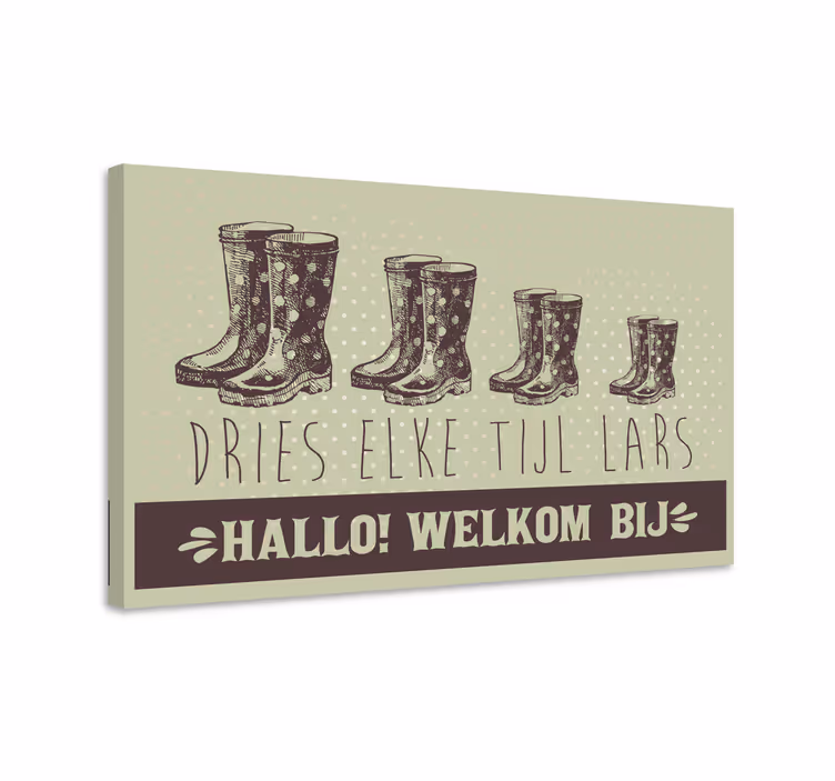 Gepersonaliseerde canvas schilderij welkom - TenStickers