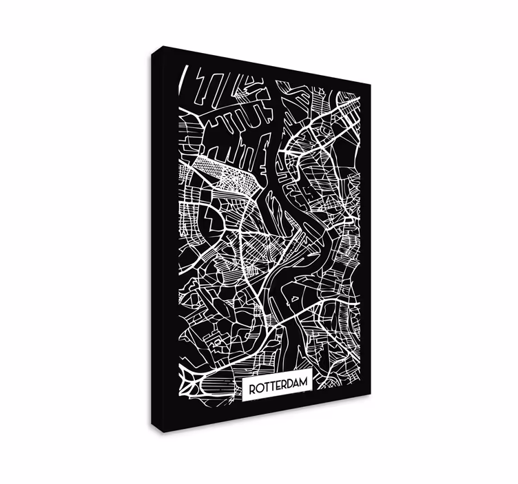 Canvas schilderij Rotterdam topografische kaart - TenStickers