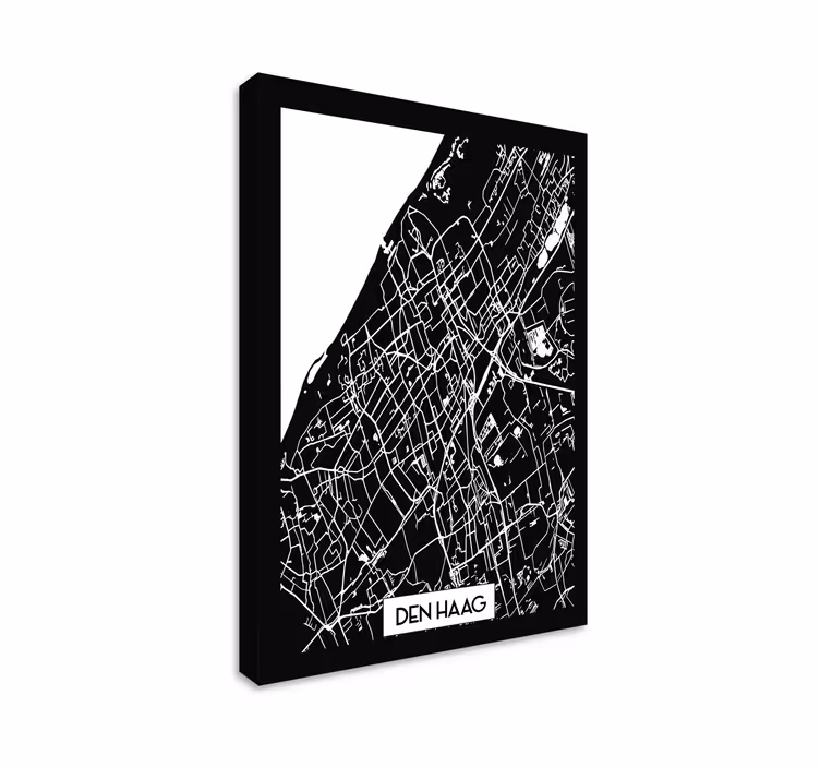 Canvas schilderij Den Haag topografische kaart - TenStickers