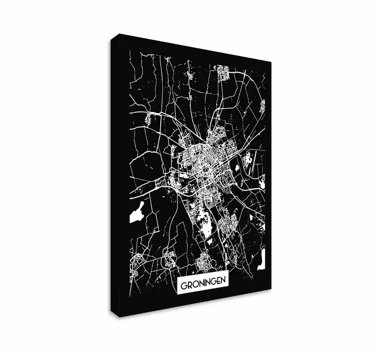 Canvas schilderij Groningen kaart - TenStickers
