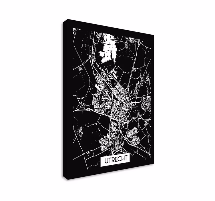 Canvas schilderij Utrecht topografische kaart - TenStickers