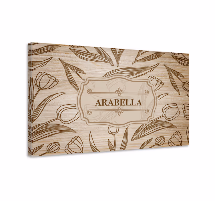 Gepersonaliseerde canvas schilderij hout tulpen - TenStickers
