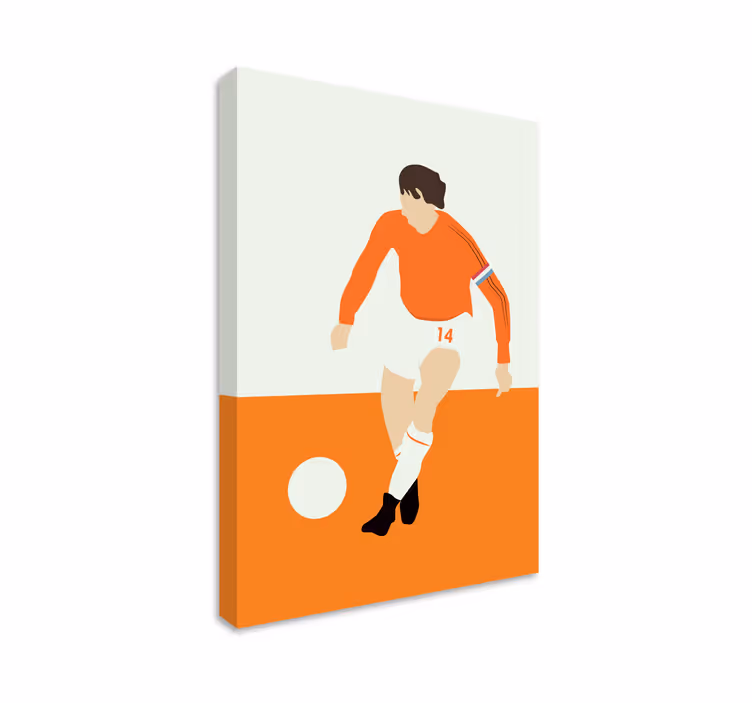 Nederlandse voetballer canvas schilderij - TenStickers