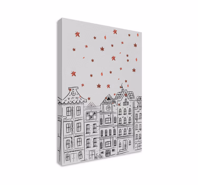 Canvas schilderij Amsterdamse grachten herfst - TenStickers