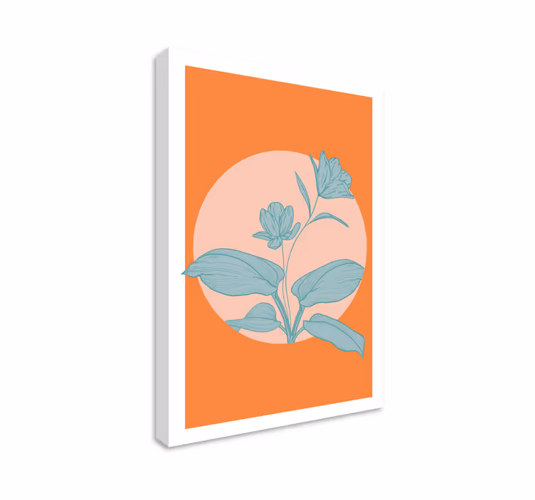 Canvas schilderij bloemen en planten oranje illustratie - TenStickers