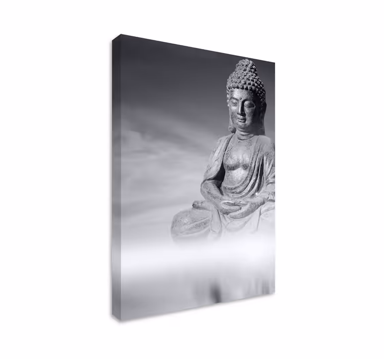 Zen-stijl grijze Boeddha schilderij - TenStickers