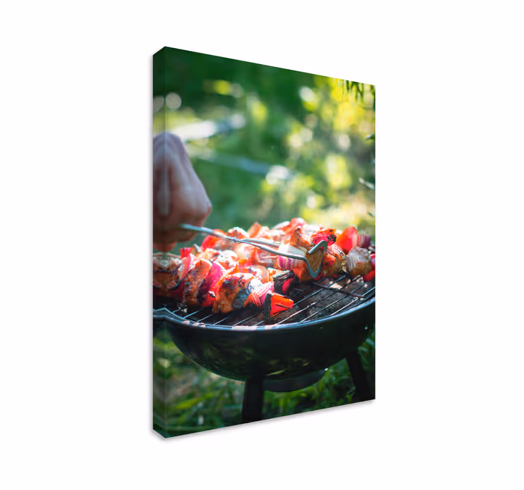 Canvas schilderij BBQ met groent - TenStickers