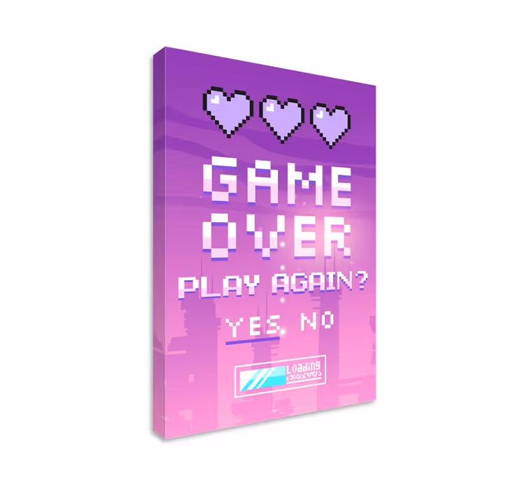 Game over canvas schilderij jongeren - TenStickers