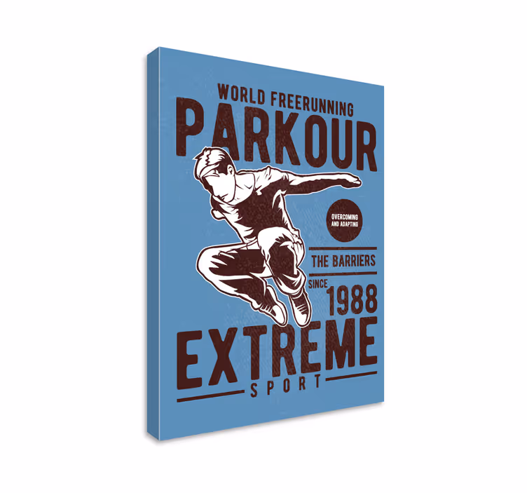 Parkour wereld canvas vintage - TenStickers