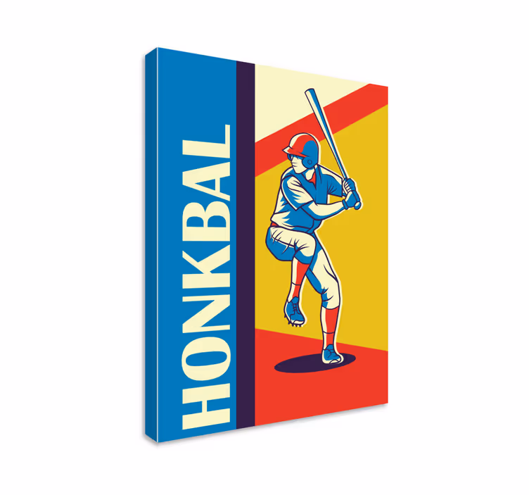 Retro testss met honkbal speler - TenStickers
