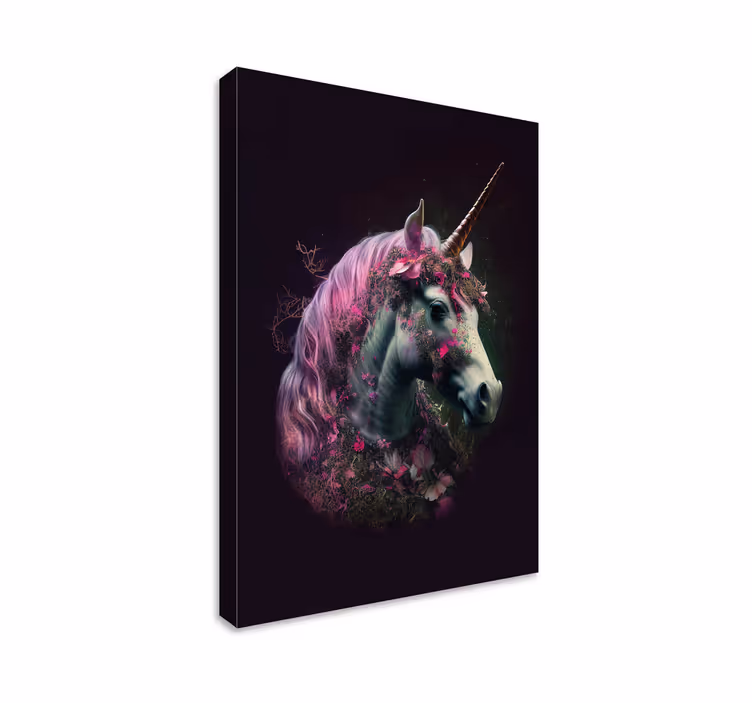 Magische eenhoorn Canvas schilderij eenhoorn - TenStickers