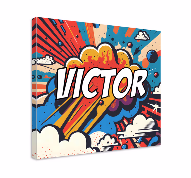 Aanpasbare canvas met naam en explosie - TenStickers