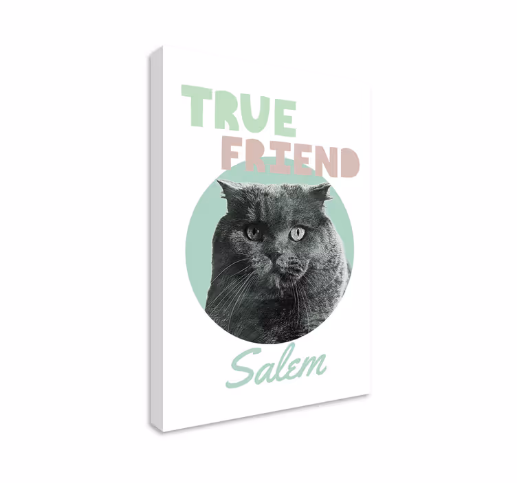 Echte vriend gepersonaliseerd canvas van hond - TenStickers