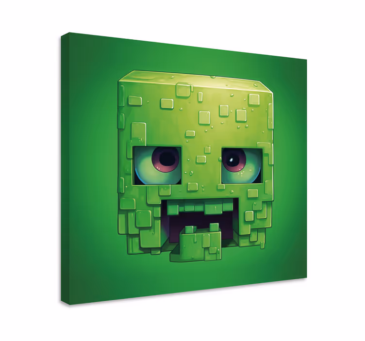 Groen canvas van videospel figuur - TenStickers