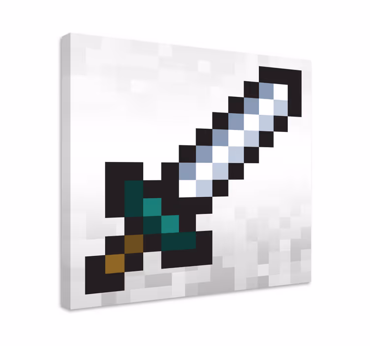 Pixel Zwaard videogame canvas - TenStickers