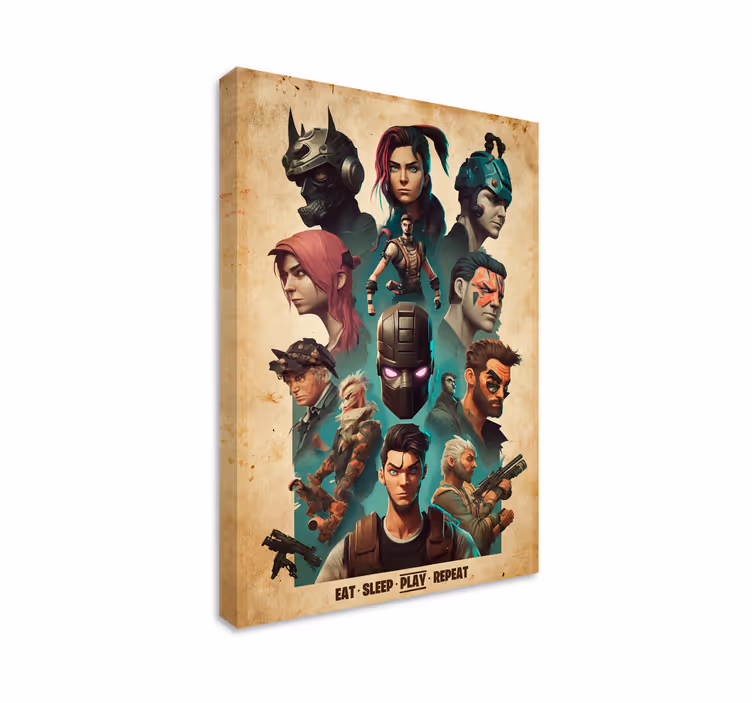 Collage van videogame personages - TenStickers