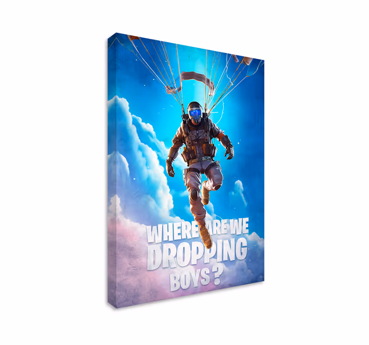 Canvas van game karakter parachute springend - TenStickers