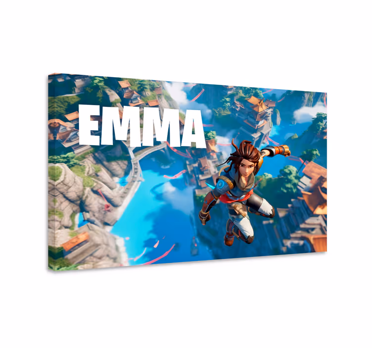 Vallend in lucht videospel personage canvas - TenStickers