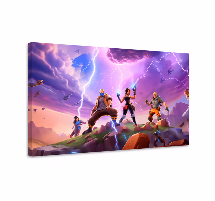 Karakters in een storm videogame canvas - TenStickers
