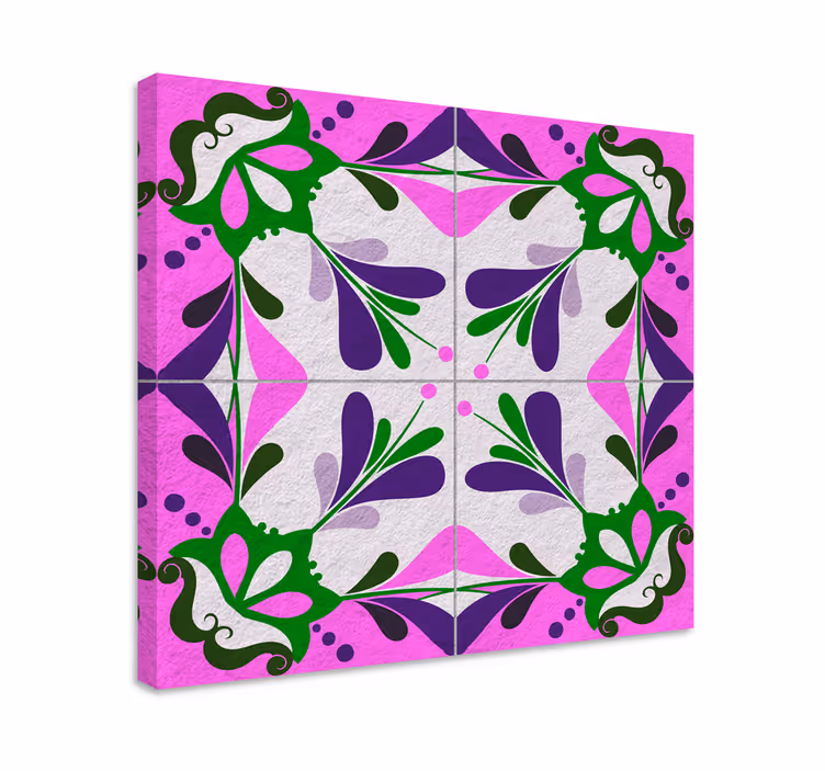 Roze hydraulische tegel canvas schilderij - TenStickers