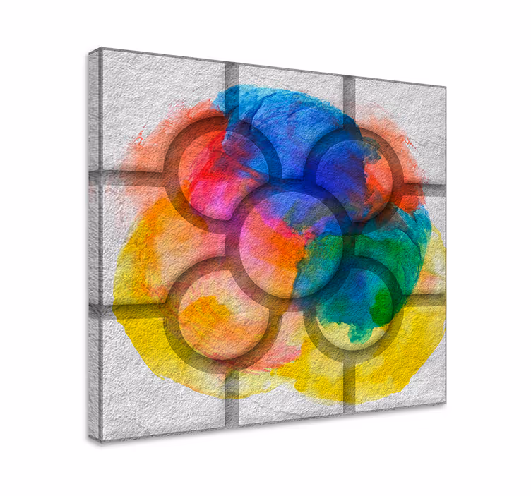 Abstract kleurrijke canvas van tegelpatroon - TenStickers