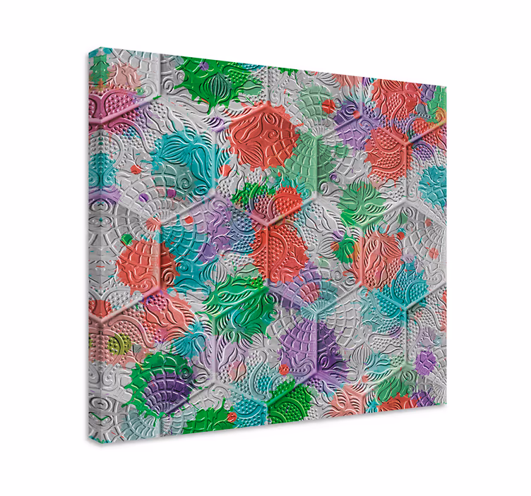 Gekleurde geschilderde Gaudi tegels canvas - TenStickers