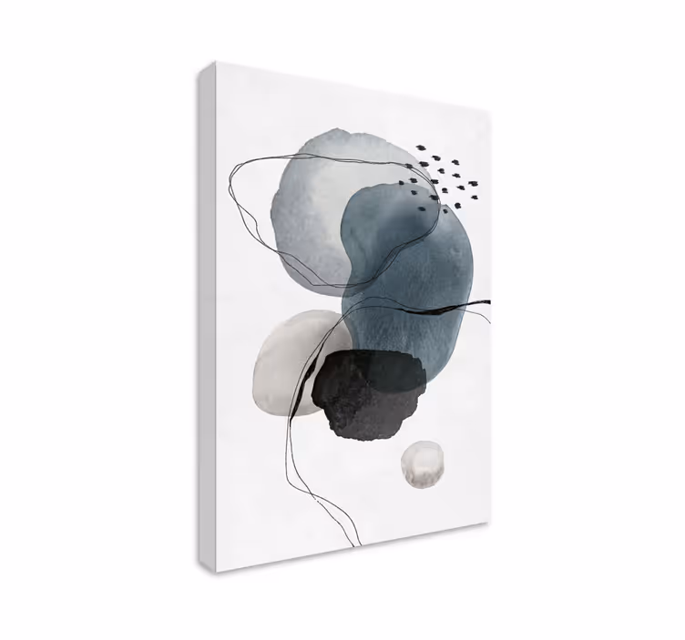 Abstracte vormen donkere canvas kunst - TenStickers