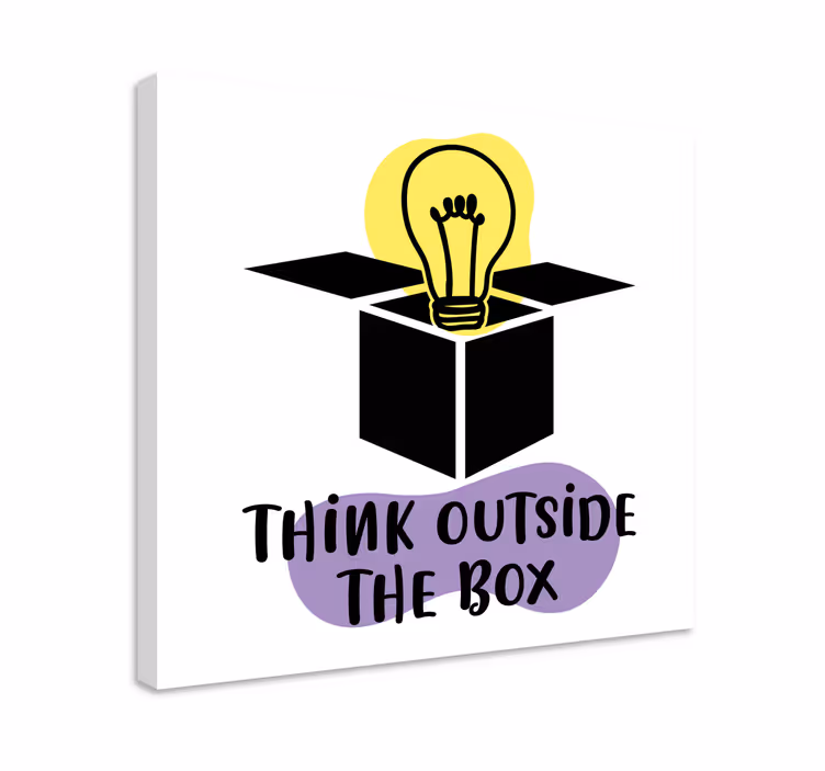 Canvas think out of the box met gloeilamp - TenStickers