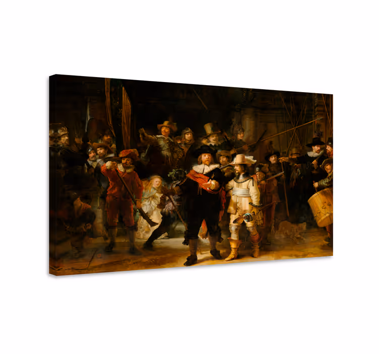Rembrandt's Nachtwacht Canvas schilderij  - TenStickers