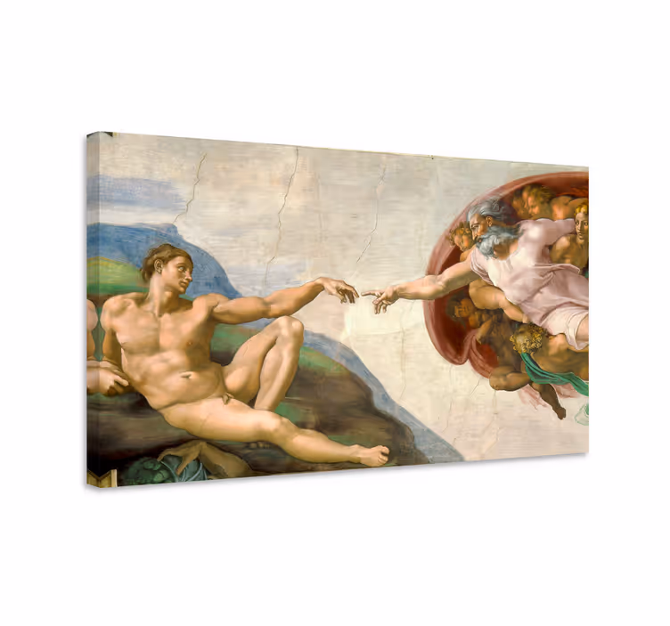 De Schepping van Adam canvas schilderij - TenStickers