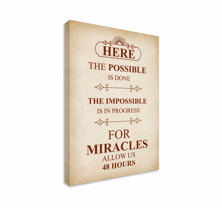 Vintage motivatie canvas schilderij kantoor - TenStickers