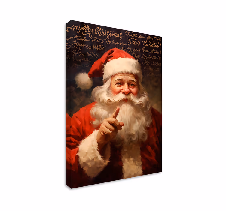 Kerstman portret Canvas schilderij kerst - TenStickers