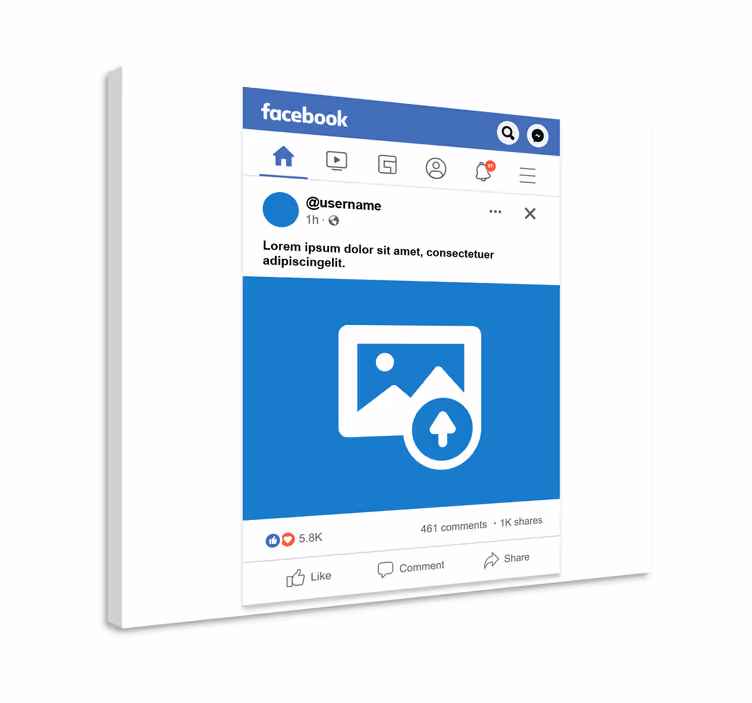 Facebook-scherm Gepersonaliseerde canvas  - TenStickers