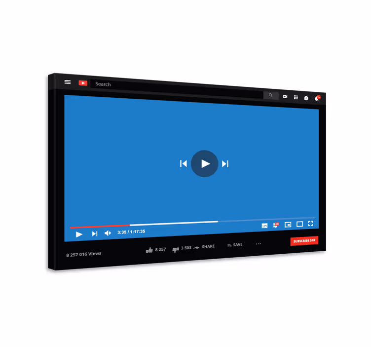 Youtube Gepersonaliseerd canvas schilderij - TenStickers
