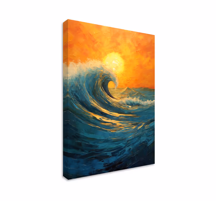Zonsopgang golf Canvas landschap - TenStickers