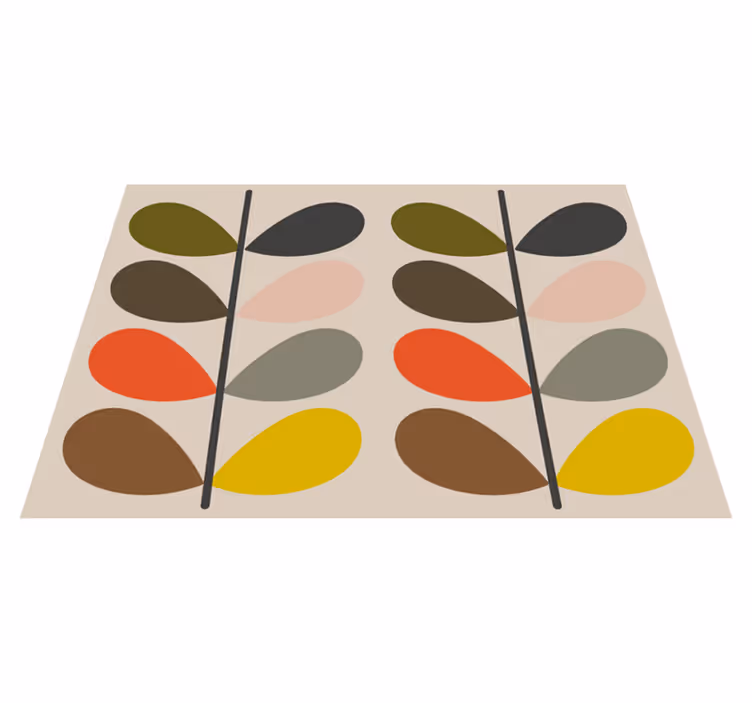 Abstracte bladvormen vinyl tapijt modern - TenStickers
