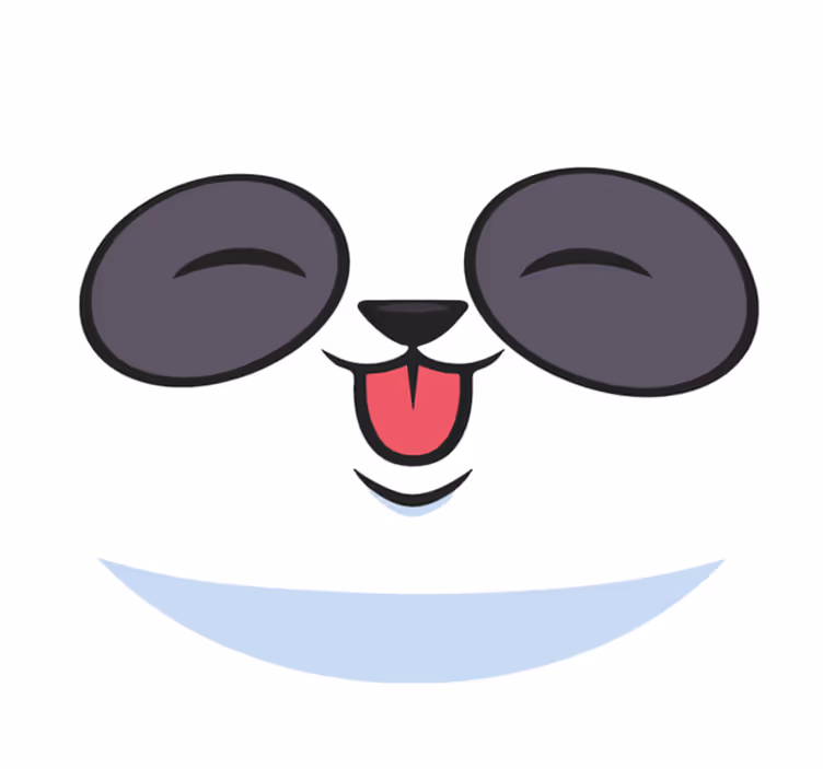 Panda-gezicht vinyl tapijt wit - TenStickers