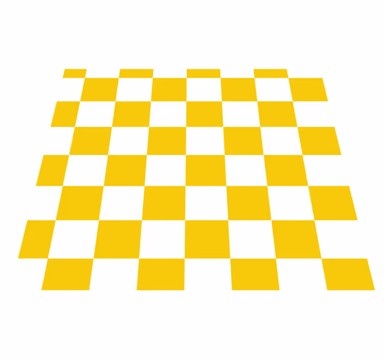 Geruit patroon vinyl tapijt geel - TenStickers