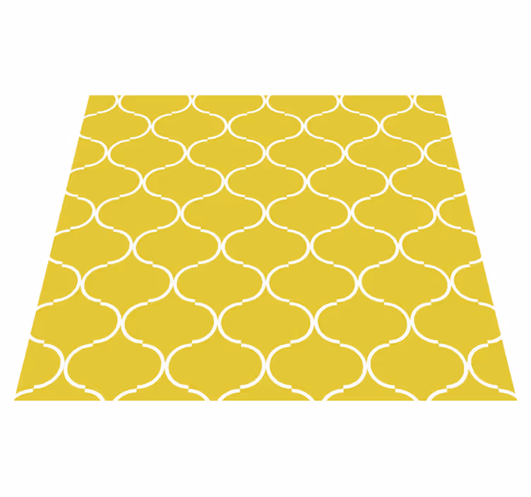 Geometrisch lijnpatroon vinyl tapijt geel - TenStickers