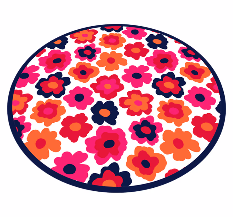 Rode klaproos vinyl tapijt bloemen en planten - TenStickers
