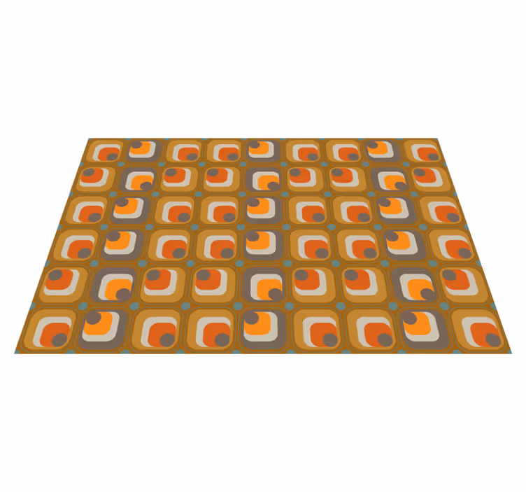 Retro kleurblokken vinyl tapijt antiek - TenStickers