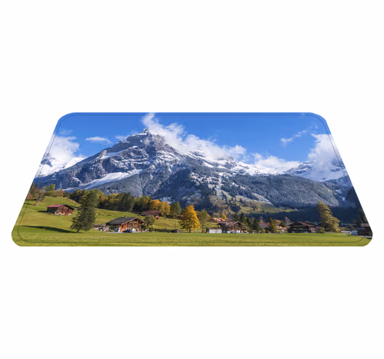 Uitzicht op de alpen vinyl tapijt badkamer - TenStickers