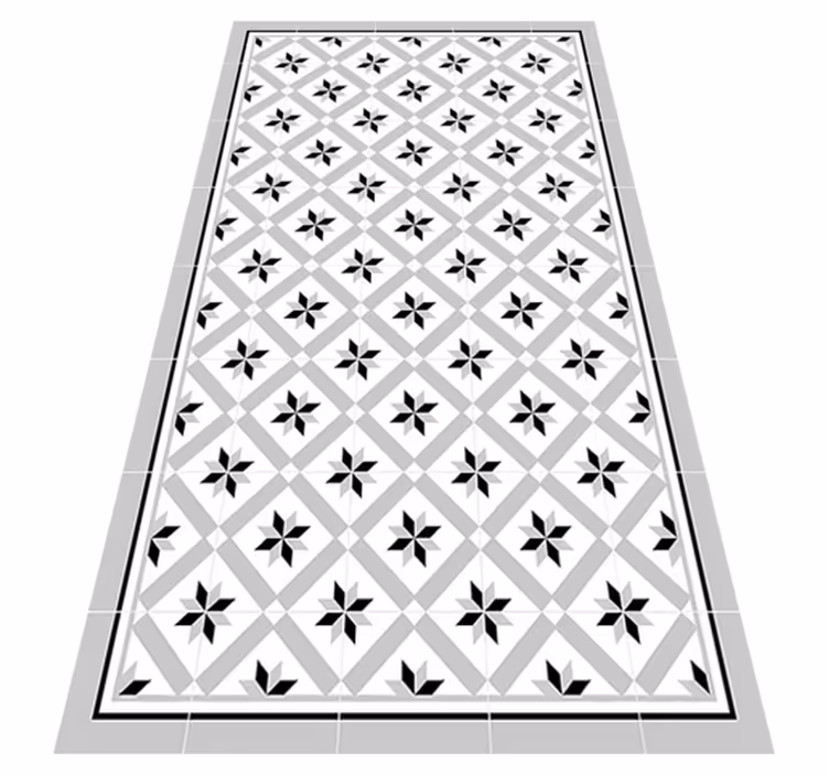 Hydraulisch grijs vinyl vloerkleed keuken - TenStickers