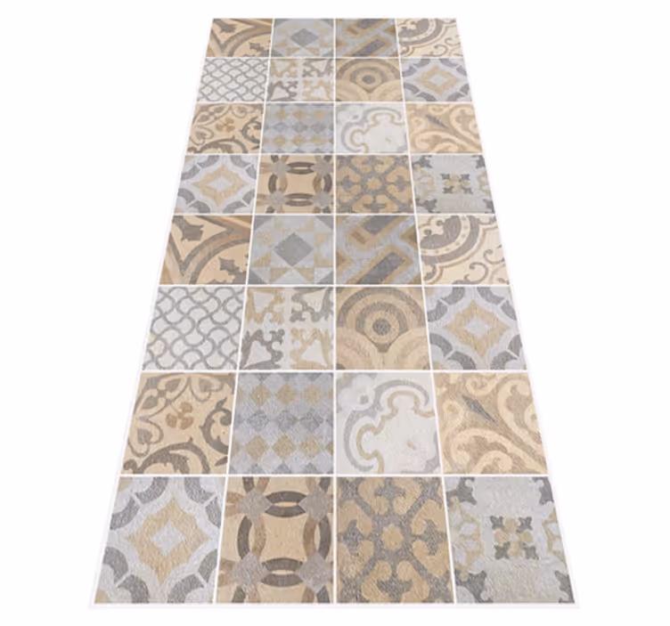 Cement arancioni vinyl vloerkleed keuken - TenStickers